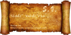 Sidó Valéria névjegykártya